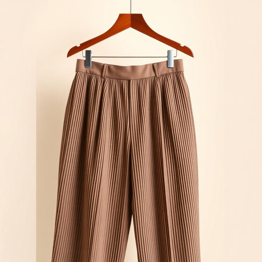 Pleated Taupe Trouser